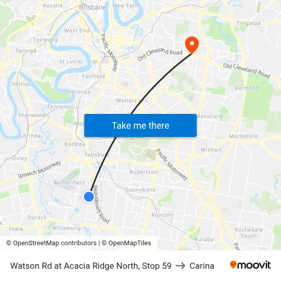 Watson Rd at Acacia Ridge North, Stop 59 to Carina map