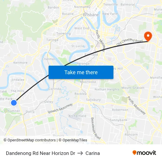 Dandenong Rd Near Horizon Dr to Carina map