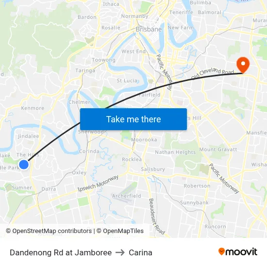 Dandenong Rd at Jamboree to Carina map