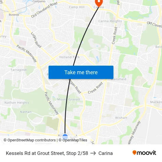 Kessels Rd at Grout Street, Stop 2/58 to Carina map