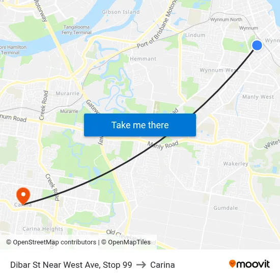 Dibar St Near West Ave, Stop 99 to Carina map