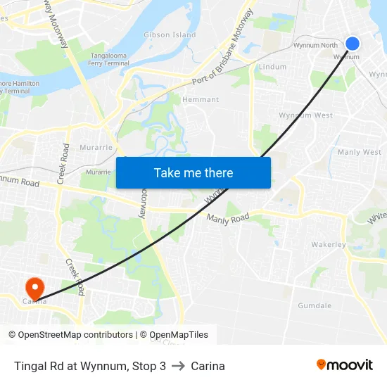 Tingal Rd at Wynnum, Stop 3 to Carina map