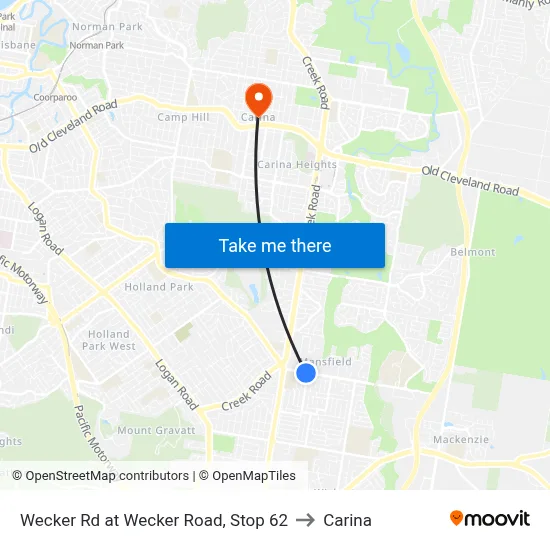 Wecker Rd at Wecker Road, Stop 62 to Carina map