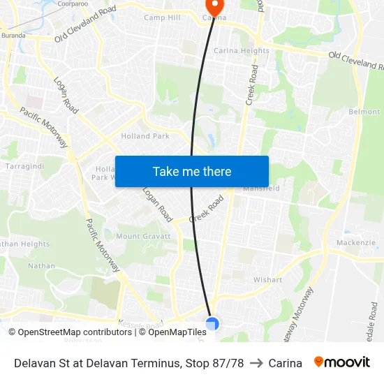 Delavan St at Delavan Terminus, Stop 87/78 to Carina map