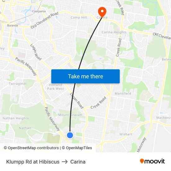 Klumpp Rd at Hibiscus to Carina map