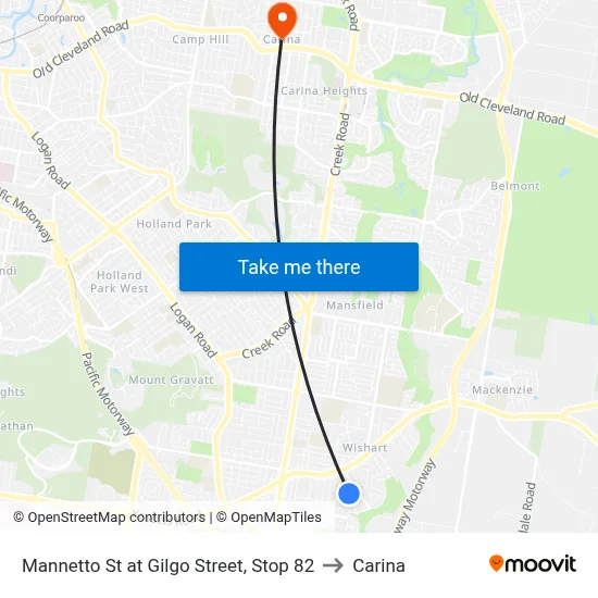 Mannetto St at Gilgo Street, Stop 82 to Carina map