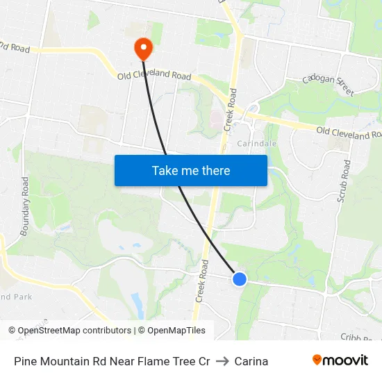 Pine Mountain Rd Near Flame Tree Cr to Carina map