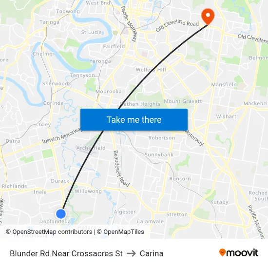 Blunder Rd Near Crossacres St to Carina map