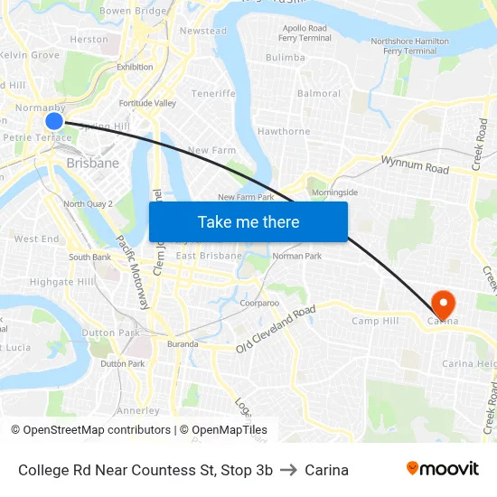 College Rd Near Countess St, Stop 3b to Carina map