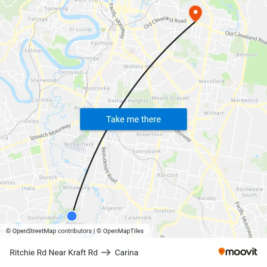 Ritchie Rd Near Kraft Rd to Carina map