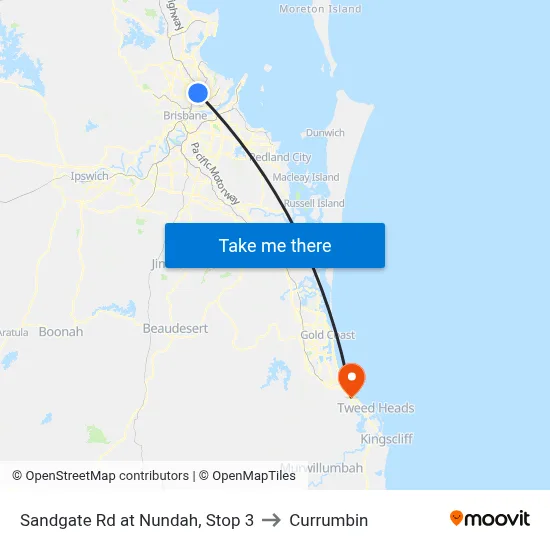 Sandgate Rd at Nundah, Stop 3 to Currumbin map