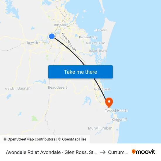 Avondale Rd at Avondale - Glen Ross, Stop 61 to Currumbin map