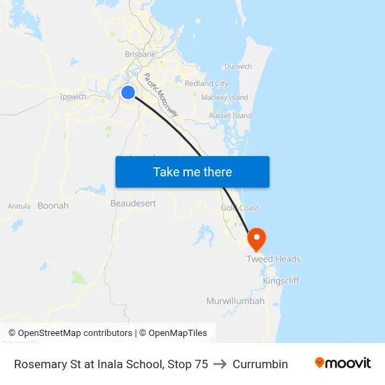 Rosemary St at Inala School, Stop 75 to Currumbin map