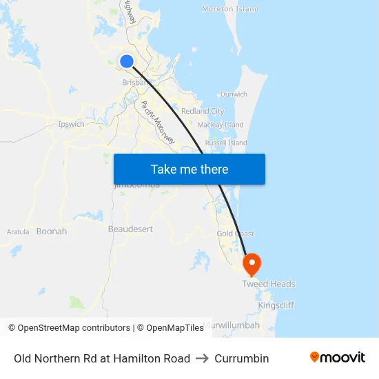 Old Northern Rd at Hamilton Road to Currumbin map