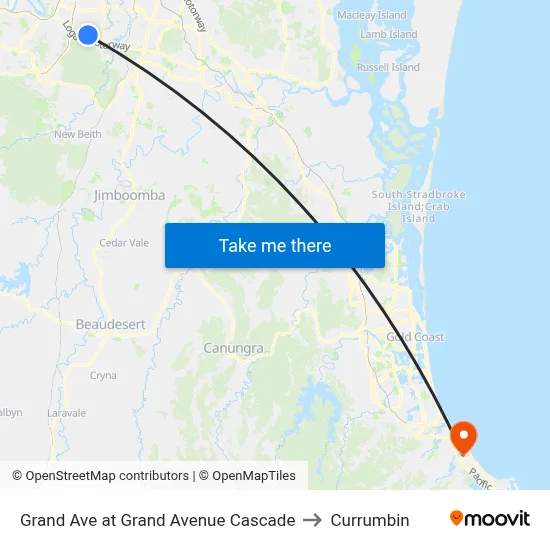 Grand Ave at Grand Avenue Cascade to Currumbin map