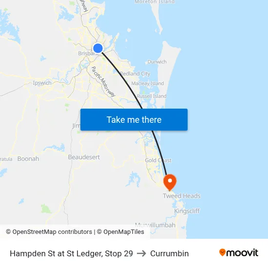 Hampden St at St Ledger, Stop 29 to Currumbin map