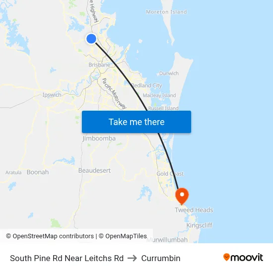 South Pine Rd Near Leitchs Rd to Currumbin map