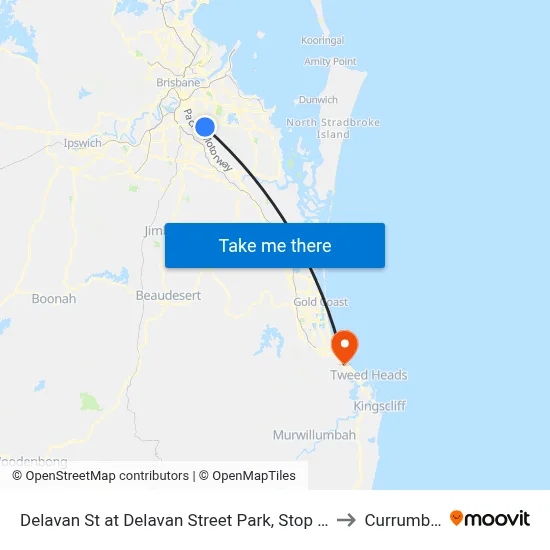 Delavan St at Delavan Street Park, Stop 85 to Currumbin map