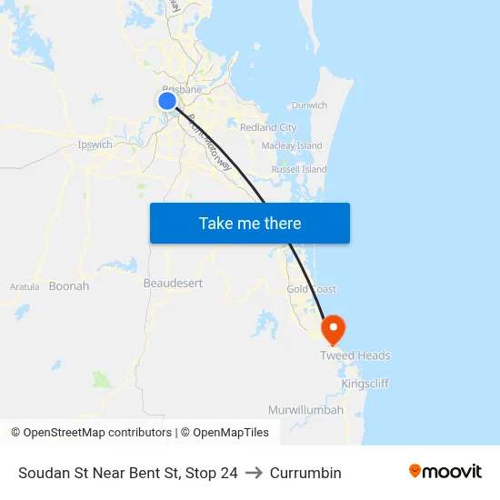 Soudan St Near Bent St, Stop 24 to Currumbin map