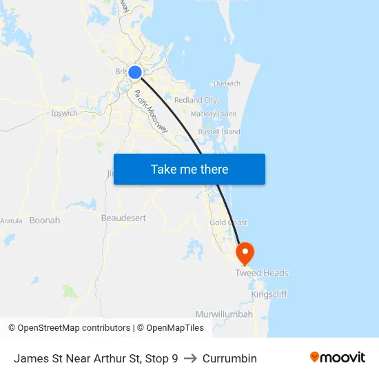 James St Near Arthur St, Stop 9 to Currumbin map