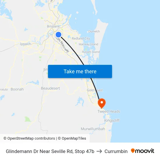 Glindemann Dr Near Seville Rd, Stop 47b to Currumbin map