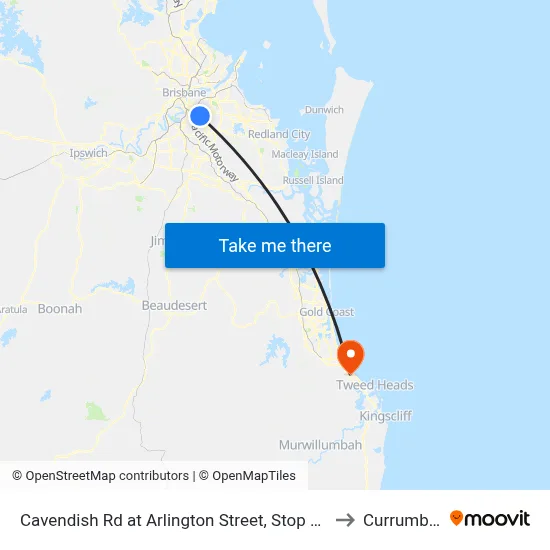 Cavendish Rd at Arlington Street, Stop 37 to Currumbin map