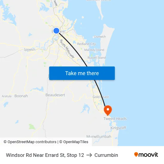 Windsor Rd Near Errard St, Stop 12 to Currumbin map