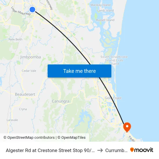 Algester Rd at Crestone Street Stop 90/89 to Currumbin map