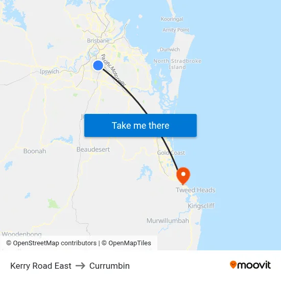 Kerry Road East to Currumbin map