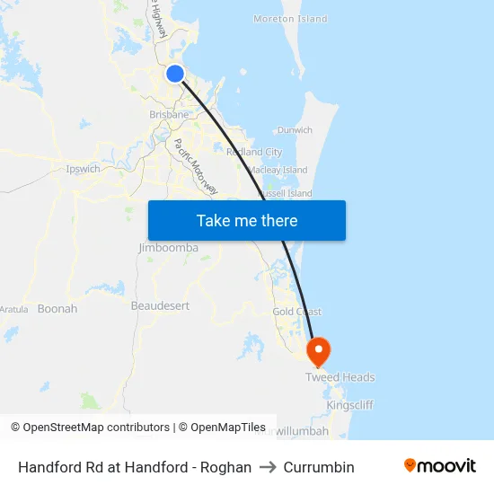 Handford Rd at Handford - Roghan to Currumbin map