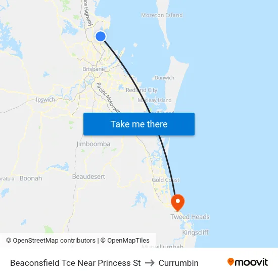 Beaconsfield Tce Near Princess St to Currumbin map