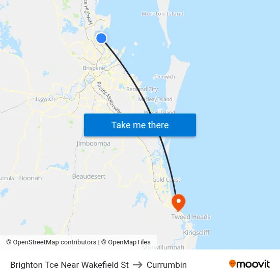 Brighton Tce Near Wakefield St to Currumbin map