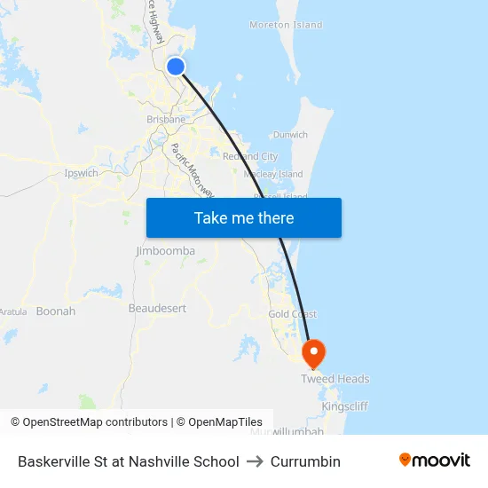 Baskerville St at Nashville School to Currumbin map