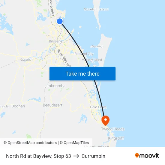 North Rd at Bayview, Stop 63 to Currumbin map