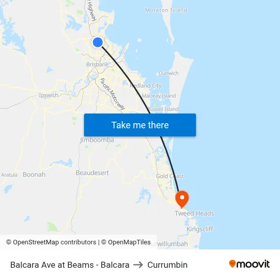 Balcara Ave at Beams - Balcara to Currumbin map