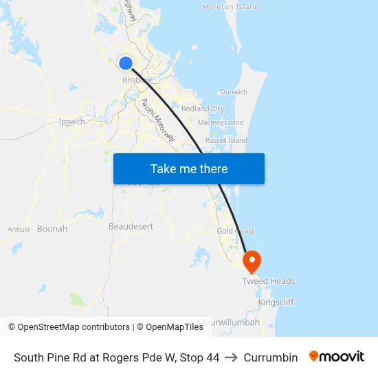 South Pine Rd at Rogers Pde W, Stop 44 to Currumbin map