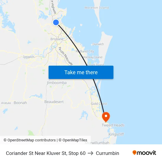Coriander St Near Kluver St, Stop 60 to Currumbin map