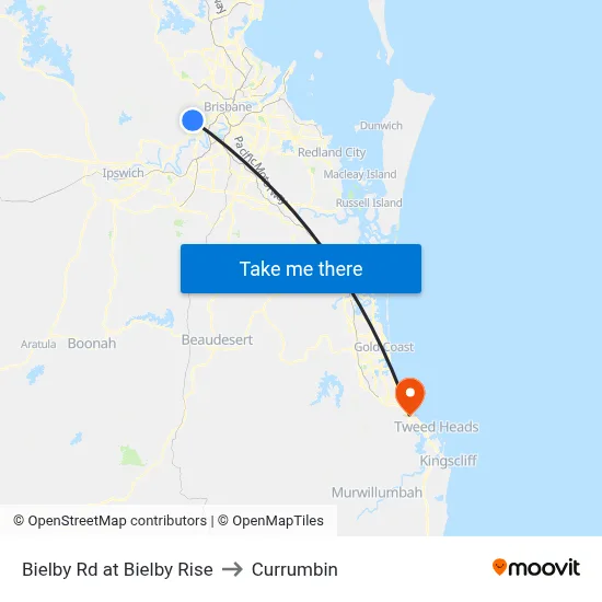 Bielby Rd at Bielby Rise to Currumbin map