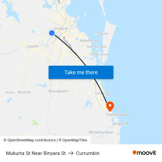 Mukurta St Near Binyara St to Currumbin map