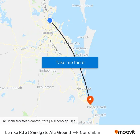 Lemke Rd at Sandgate Afc Ground to Currumbin map