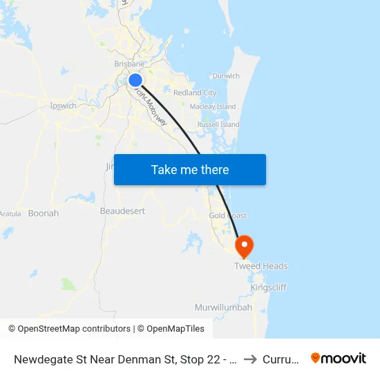Newdegate St Near Denman St, Stop 22 - Temp Closure to Currumbin map