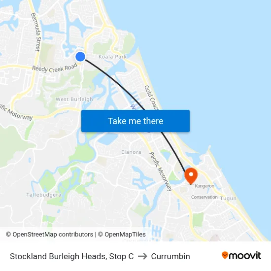 Stockland Burleigh Heads, Stop C to Currumbin map