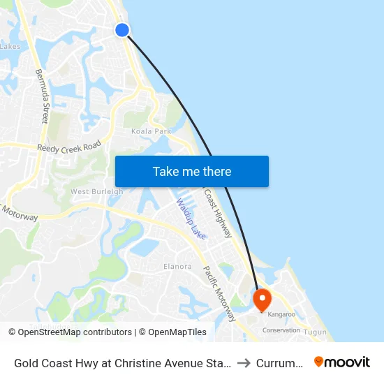Gold Coast Hwy at Christine Avenue Station to Currumbin map