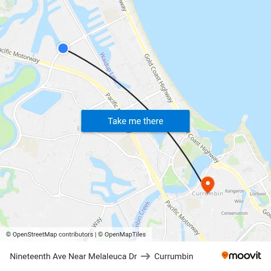 Nineteenth Ave Near Melaleuca Dr to Currumbin map