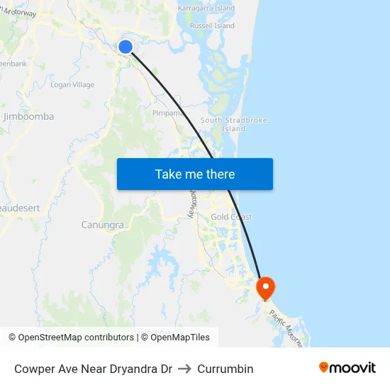 Cowper Ave Near Dryandra Dr to Currumbin map