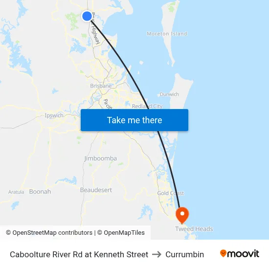 Caboolture River Rd at Kenneth Street to Currumbin map