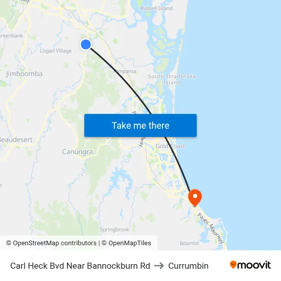 Carl Heck Bvd Near Bannockburn Rd to Currumbin map