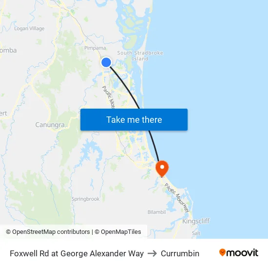 Foxwell Rd at George Alexander Way to Currumbin map