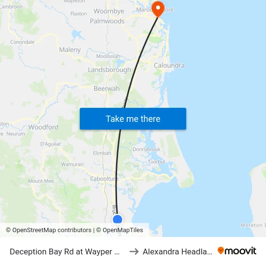 Deception Bay Rd at Wayper Way to Alexandra Headland map
