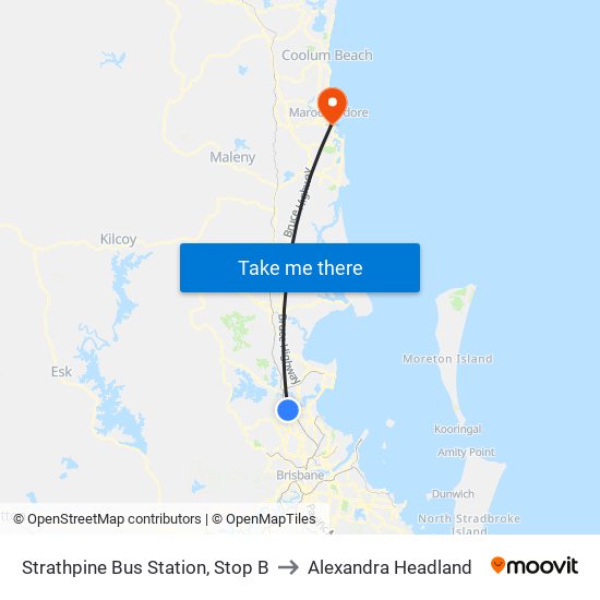 Strathpine Bus Station, Stop B to Alexandra Headland map